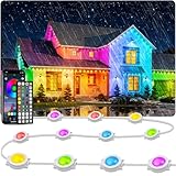 INZIDOL Permanent Outdoor Lights,200FT RGB Waterproof Lights for House,IP67 Smart LED Light with App/Remote Control for Garden Decor,Party,Holidays,Birthday