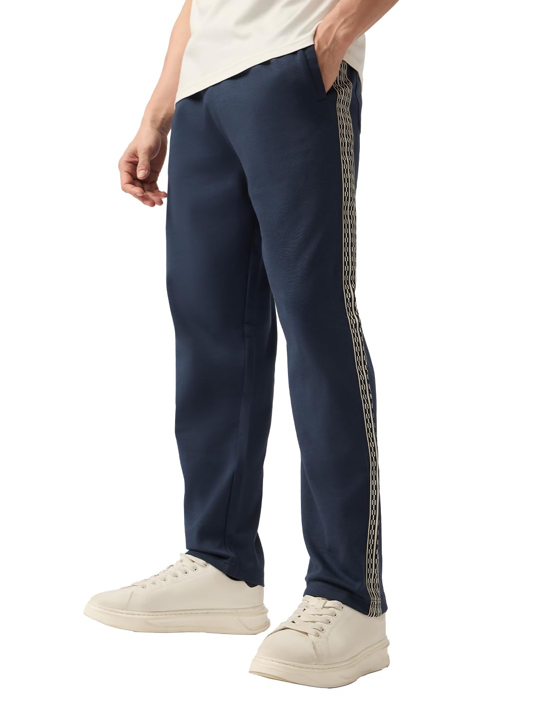 The Souled Store Straight-Fit Joggers: Men and Boys Elastic Waistband Solid Cotton Blend Lightweight Athleisure Straight Fit Joggers-picture-37