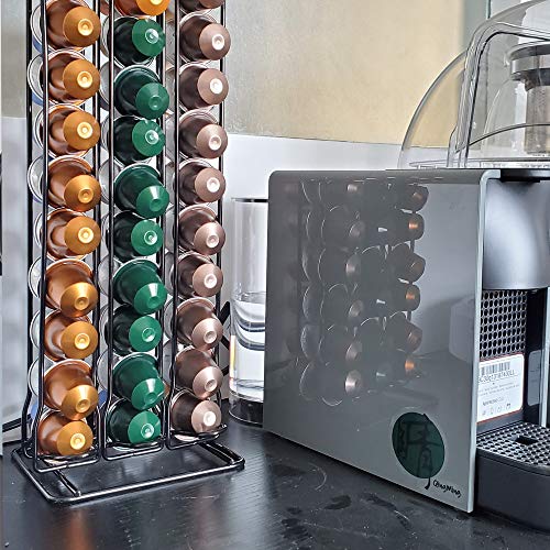 Qeleg Coffee Pod Holder Stainless Steel Double Sided 60 Capsules Display Coffee Capsules Storage Holder Organizer,Black Coffee Pod Rack #TOP4