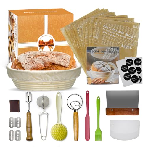Kmytrze Rattan Bread Proofing Basket Set, 10