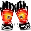 Rabbitroom Heated Gloves,Rechargeable Electric Heated Gloves for Men Women,Riding Winter Warm Waterproof Touchscreen Hand Warmers Gloves,Battery Powered 3 Levels Gloves Outdoor Working Skiing Hiking