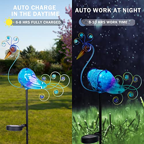 Afirst Solar Outdoor Lights Decorative - Solar Garden Stakes Peacock Decorative Lights Waterproof Led Light For Garden Landscape Lawn Path Garden Flower Bed Patio Yard Decoration #TOP4