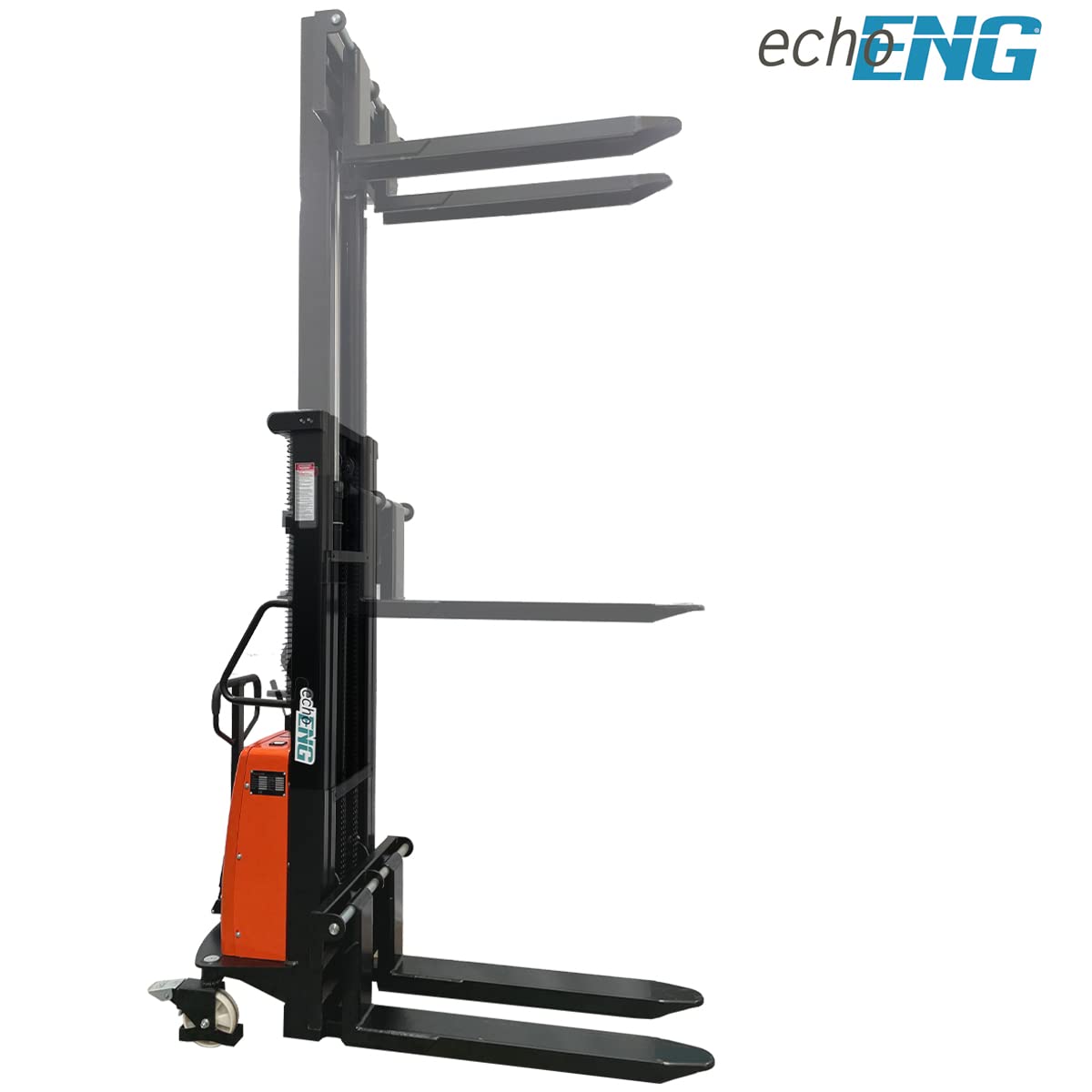 echoENG Carrello elevatore semi-elettrico | Portata 1000 kg | Altezza di sollevamento 3000 mm | Lunghezza forche 1100 mm | Semi-automatico per Europallet | MA SL ES30E