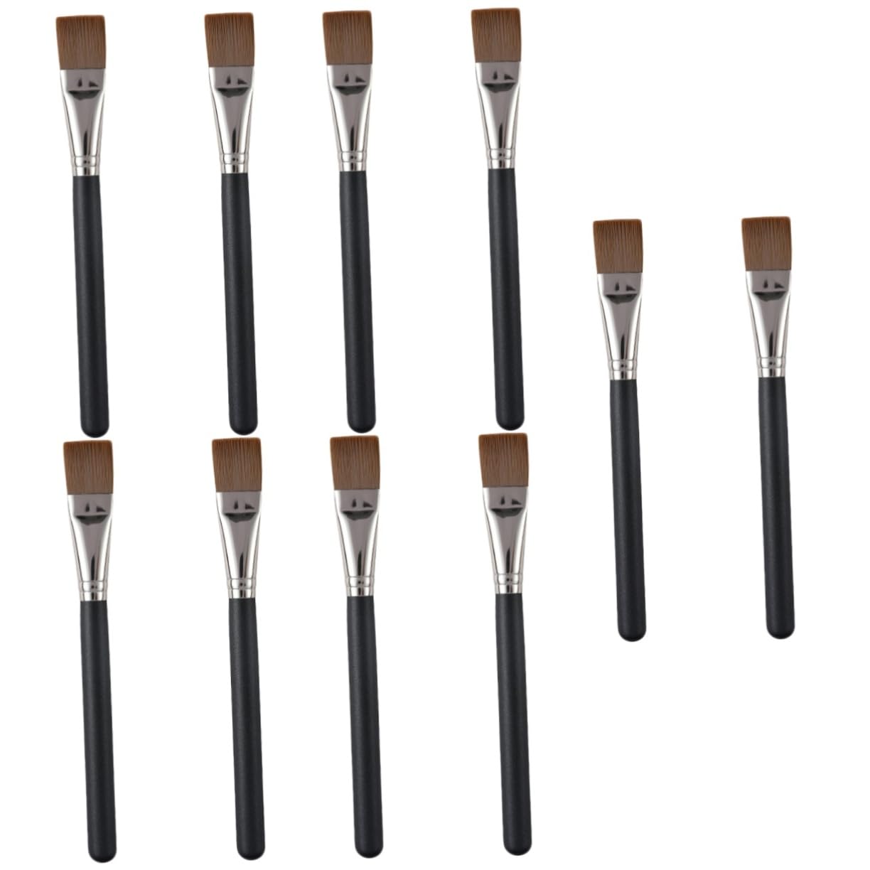 Healeved 10piezas Brochas De Maquillaje Reutilizables Herramienta Facial Para Aplicar y Base Pinceles Para Maquillaje Mujeres