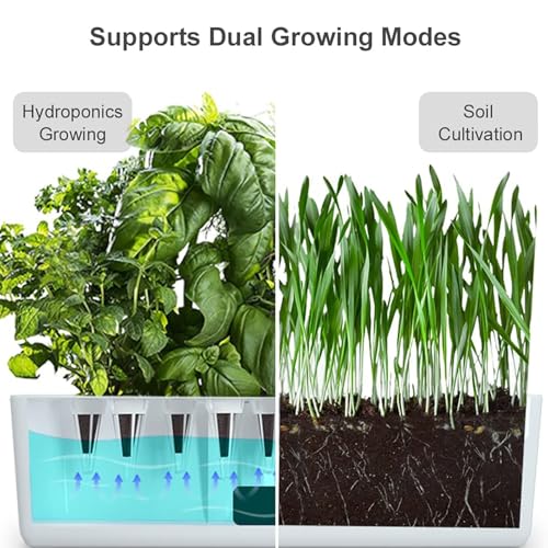 Système de culture hydroponique avec lumière de culture à spectre complet, kit de jardin d'intérieur pour herbes et légumes, parfait pour la cuisine et les cadeaux