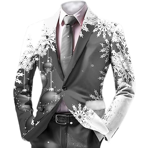 Chaqueta informal gris estampada para fiestas moda hombre diseño elegante