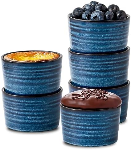 Amazon.com: Creme Brulee Ramekins Ceramic Bowls - VICRAYS Mini Custard ...