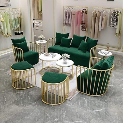 Image of Modern Velvet Wing Back Armchair - Upholstered Lounge Chair with Golden Wrought Iron Frame, Single Sofa for Living Room, Bedroom, or Home Office (Cream White)