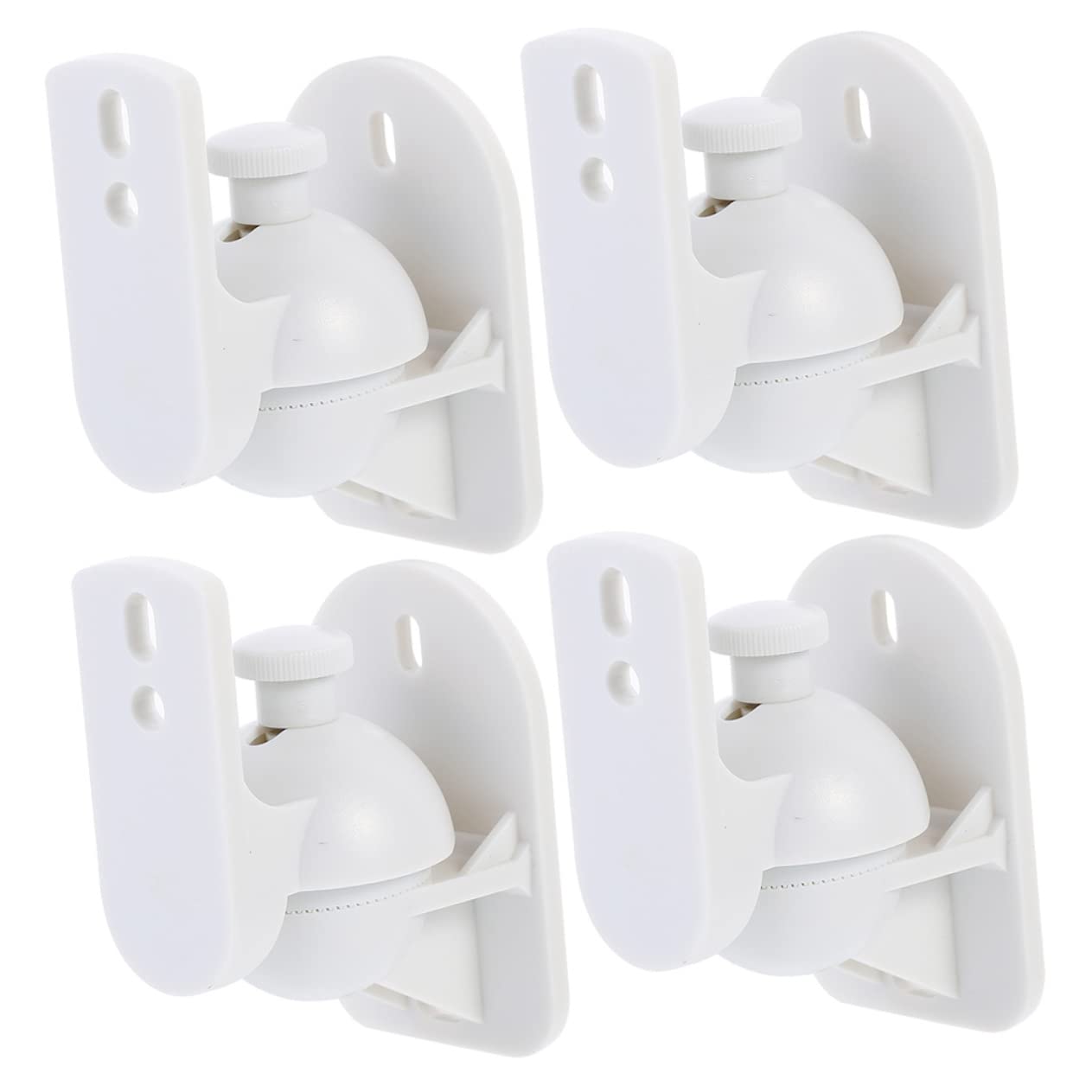 Support Mural Rotatif pour Haut-parleur Réglable 4 Pièces Blanc ABS