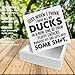 Funny Office Desk Sign Decor Work From Home Square Wood Sign Desk Decoration My Ducks in a Row Wood Block Box for Shelf Home Office 5 x 5 Inches