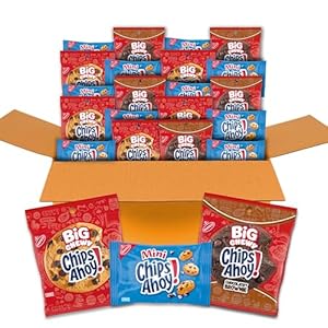 Chips Ahoy! Cookie Variety Pack, Big Chewy, Big Chocolatey Brownie and Mini Original Chocolate Chip Cookies, 20 Snack Packs