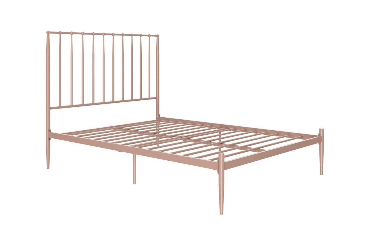 Rackhams Pink Giulia Modern Metal Bed Millennial - Double