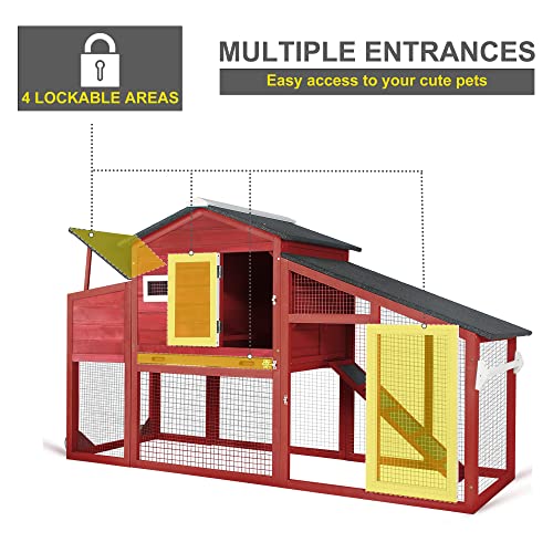 Ketive CHICKEN COOP Large Wooden Chicken Tractor With Wheels Waterproof Outdoor Hen House Poultry Cage Back Yard Chicken Coops thumb #6