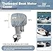 Explore Land Outboard Motor Cover - Waterproof 600D Heavy Duty Boat Engine Hood Covers - Fit for Motor 50-115 HP, Grey