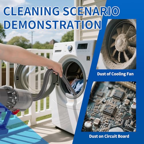 Image of Vacuum Attachment Kit Compatible with Dyson V7 V8 V10 V11 V15 Vacuum Cleaner,Dryer Vent Hose Flexible Extension Hose Mattress Tool Stiff Brush Soft Bristle Crevice Tool Attachment for Home Cleaning