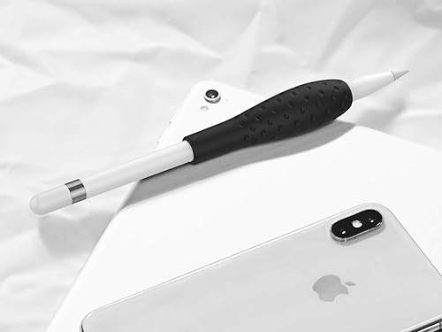 Miniatura 6 de MoKo Paquete de 2 fundas protectoras Ergo de silicona compatibles con Apple Pencil de 1 y 2 generación, color negro y rojo