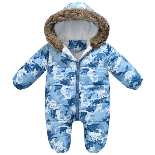 L SERVER Pagliaccetto neonato ragazzo tuta da neve imbottita in pile ragazza tuta antivento con cappuccio tuta invernale...