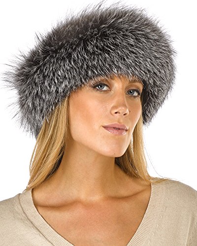 Frr Silver Indigo Fox Fur Headband