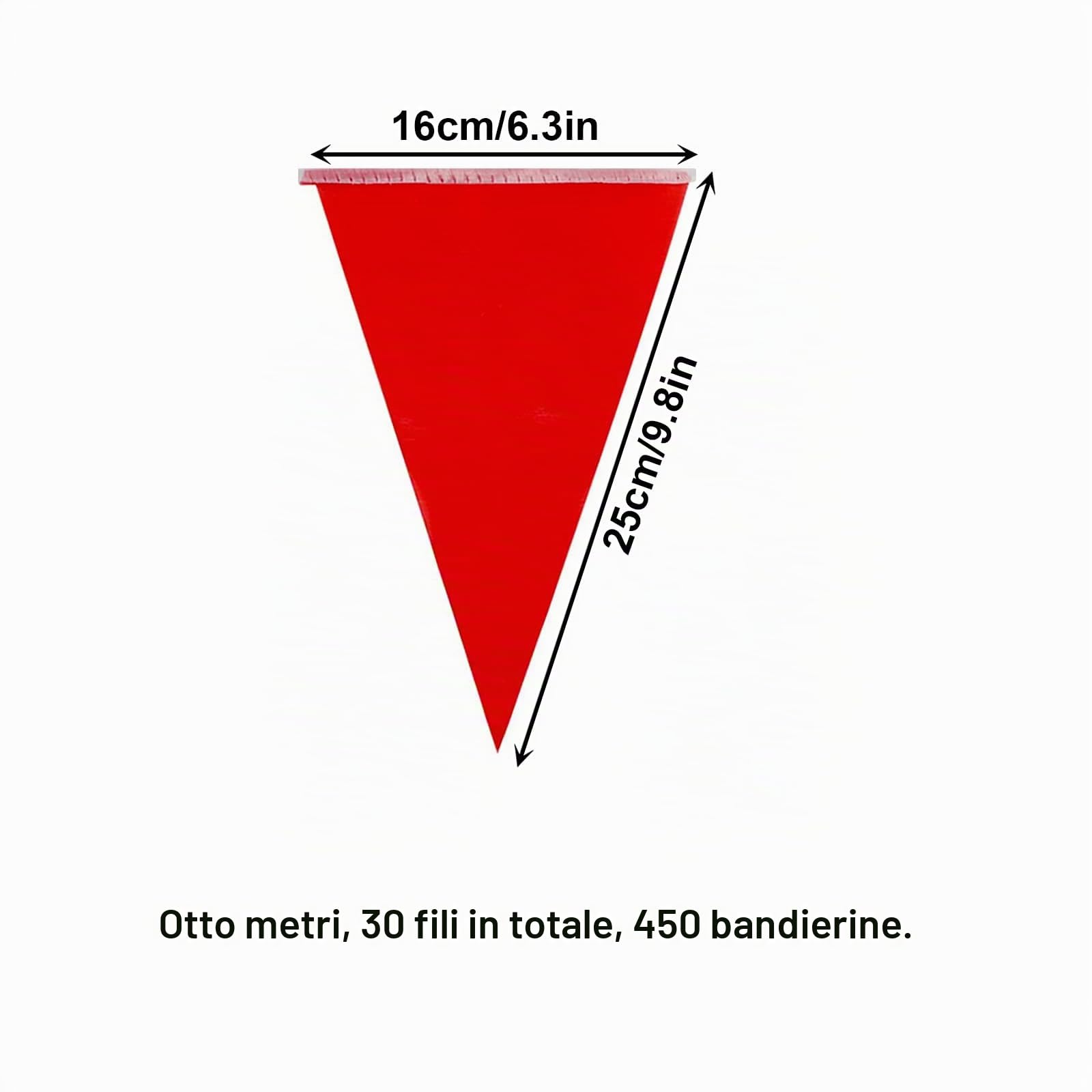 480 Metri 900 Bandierine Triangolari Colorate, Motivo Bandiere Multicolore in Tessuto, per Festa Natale Compleanno Matrimonio Cerimonio Giardino Esterno