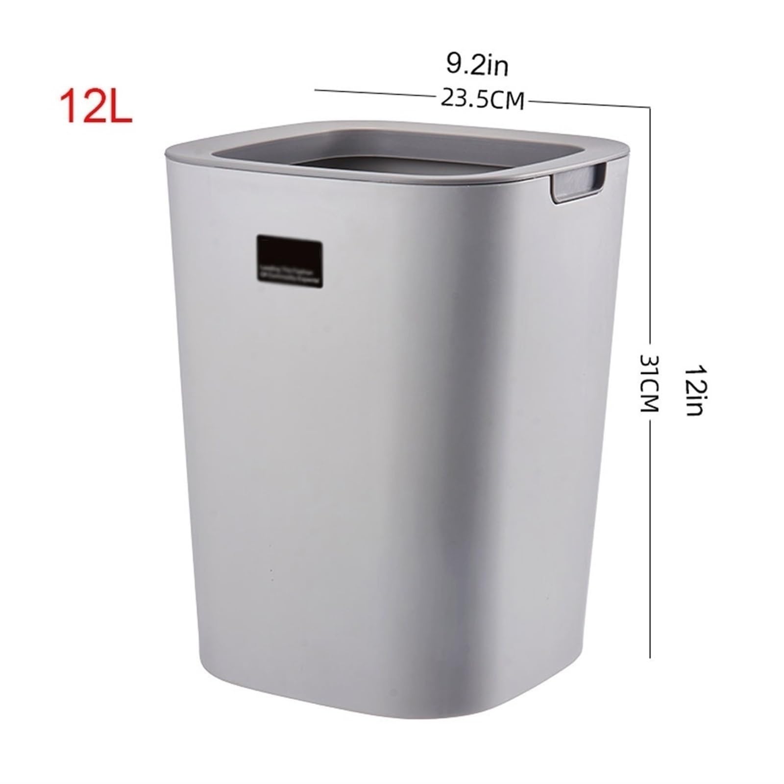 Cestino Pattumiera senza coperchio da 12 litri for la casa, soggiorno, camera da letto, pattumiera semplice, cestino for la carta igienica in bagno, cucina, cestino for la carta straccia in plastica f