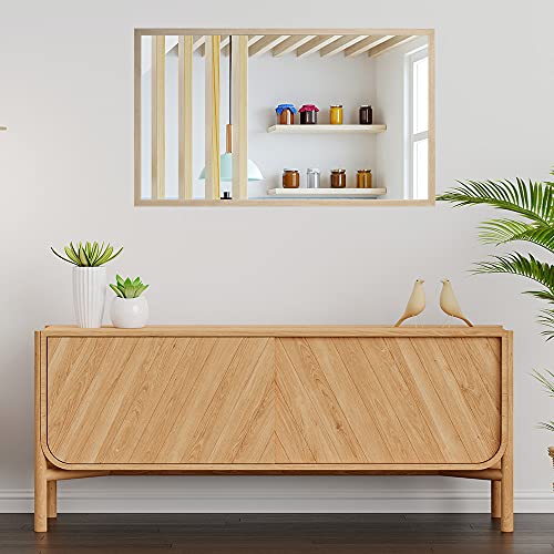 Espelho Moldura Decorativa Grande Madeira Carvalho para Banheiro Sala Quarto