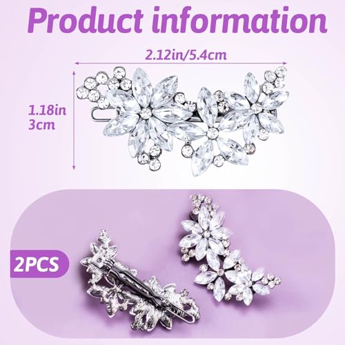 2 piezas pinzas de cabello con cristales brillantes miniatura 2
