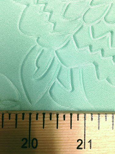 Floral Pattern Embossed On Pastel Colored Stretch Scuba Polyester Spandex Fabric By The Yard (Pale Mint) #TOP5
