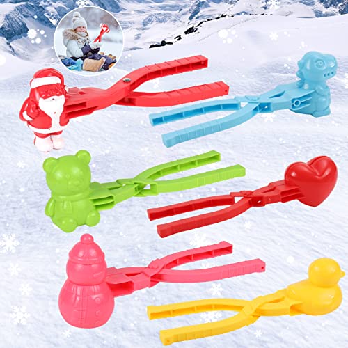 WolinTek 4/6 Stück Schneeball Maker Winter,Schneeball Form Spielzeug,Cartoon Schneeball Spielzeug,Schneeball Clip für Kinder im Freien Spielen Schnee Outdoor Schneeballherstellung Maschin (6Pcs) Cover