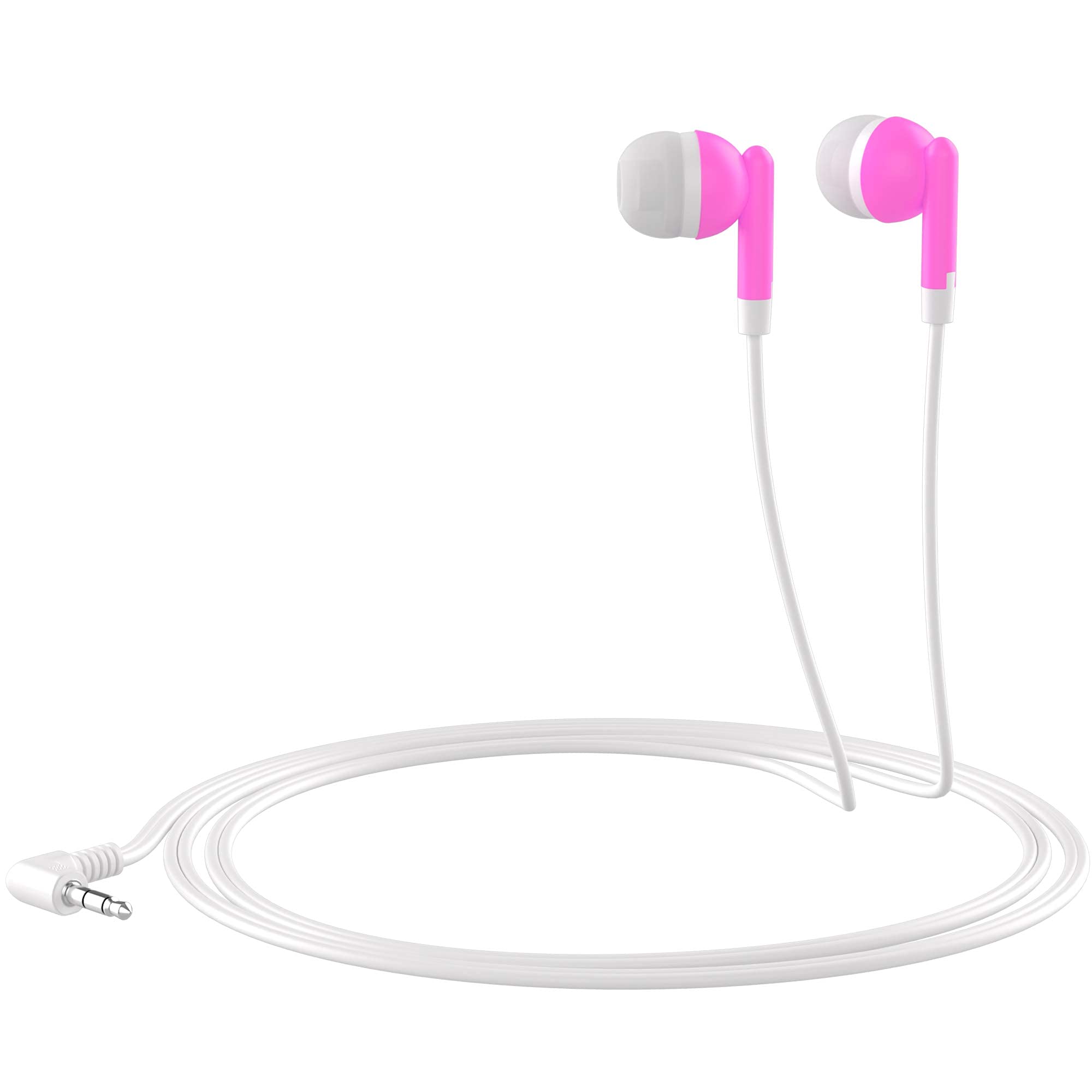Maeline Pink 200 Pack Bulk Earbuds 3.5mm Plug - Dettaglio
