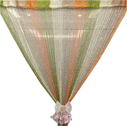 ave split Decorative Door String Curtain Wall Panel Fringe Window Room Divider Blind Divider Tassel Screen Home 100cm*200cm (#018309)