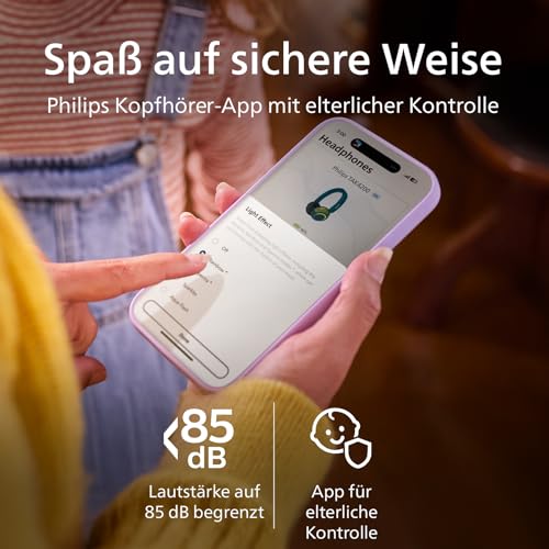 Philips TAK4200CT 4200-Serie mit kabellosem ohraufliegendem Kopfhörer für Kinder, lautstärkenbegrenzt, Audio-Sharing, USB-C-Kabel im Lieferumfang inbegriffen – Crystal Teal – Bild 5