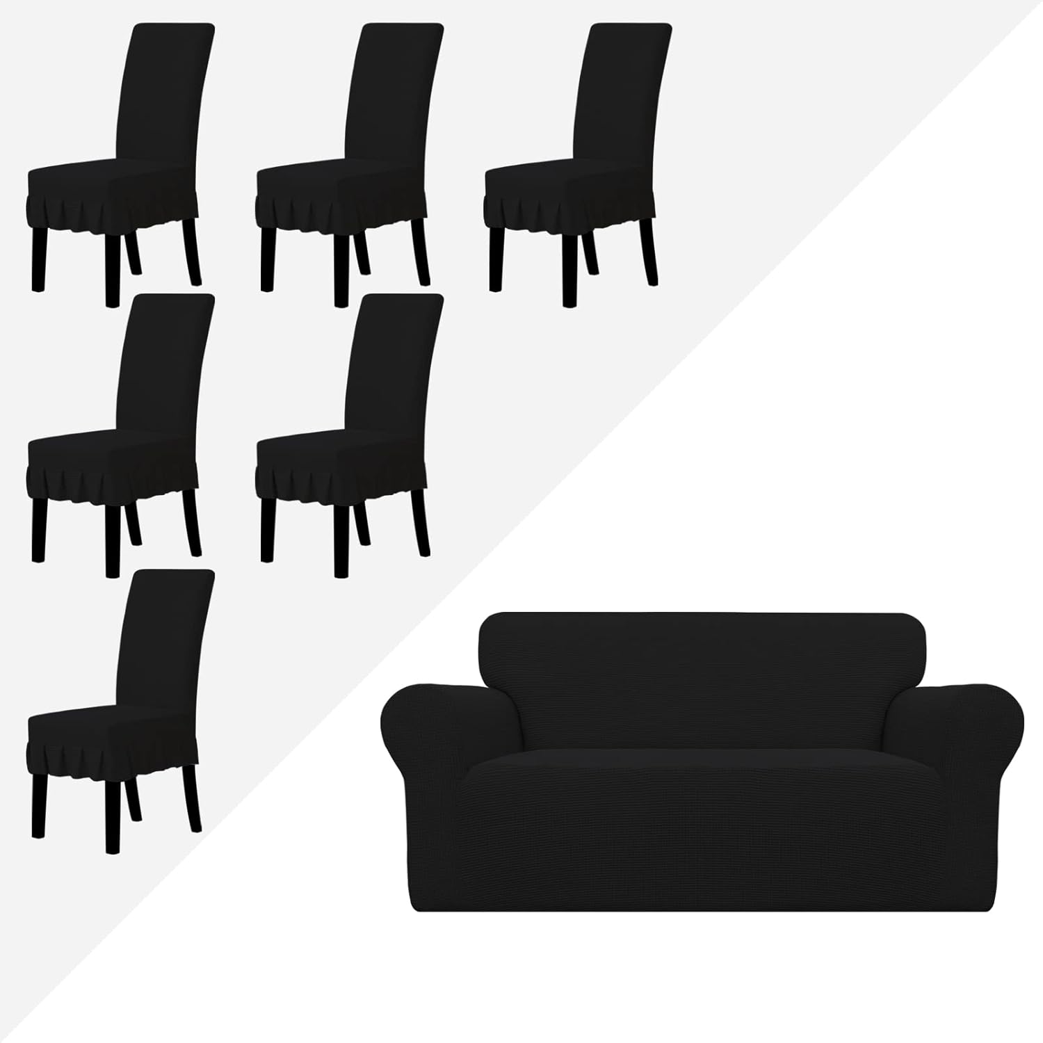 Easy-Going Loveseat Slipcover Bundles Dining Chair Cover
