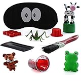 Passover Ten Plagues bag. 10 Plagues of Egypt Toys kit for Seder Table fun & Decoration.