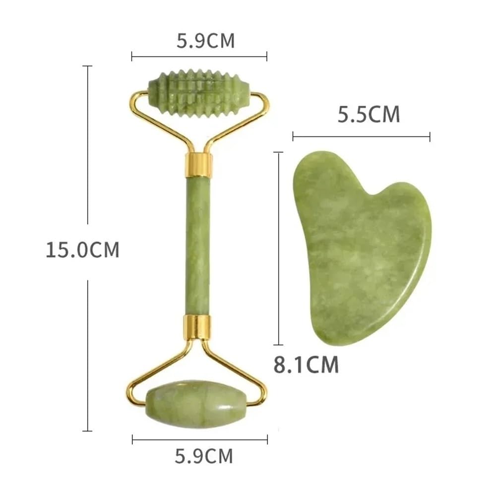 Stein Gua Sha Board Set Jade Roller Massager Gouache Schaber Gesichts Lifting Spa Hautpflege Schönheit Werkzeuge(2pc gua sha 02)