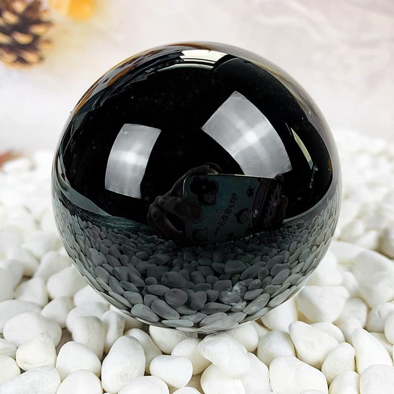 Bola de cristal de obsidiana natural de 55 mm para decoración elegante del hogar 5