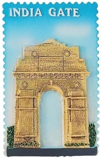 India Gate refrigerator stickerHandmade Painted 3D Cartoon Fridge Magnets - Creative Kitchen Decor,India Refrigerator Magnet Travel Souvenir Collection