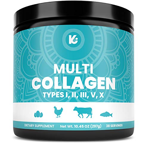 KEPPI Multi Collagen Protein Powder - 5 Types of Pure Food Sourced Collagen Peptides - Marine, Free Range Chicken & Bovine Bone Broth Peptides