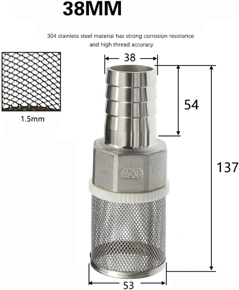 Garden hose filter,water filter pump, garden hose filter,water filter pump, 1pc 25 33 38 40 50mm Stainless Steel Hose Filter, Garden Irrigation Tube Car Wash Pump Stainless Steel Filter Net Mesh Water