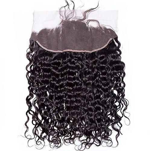 Water Wave Hair 13x4 Ear To Ear Lace Frontal Unprocessed Brazilian Virgin Lace Frontal Closure with Baby Hair Natural Color
