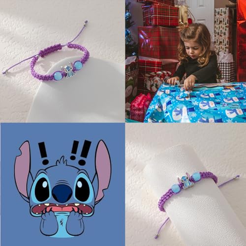 Ohana Means Family Stitch Bracelet, Purple Gift for Women