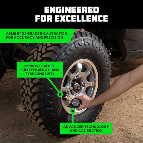 Rhino-USA-Heavy-Duty-Tyre-Pressure-Gauge-0-60-PSI-Certified-ANSI-B401-Accurate-Large-Glow-Dial-360-Swivel-Head-Solid-Brass-Hardware-Car-Tyre-Pressure-Gauge-for-Any-Car-Truck-Motorbike-RV