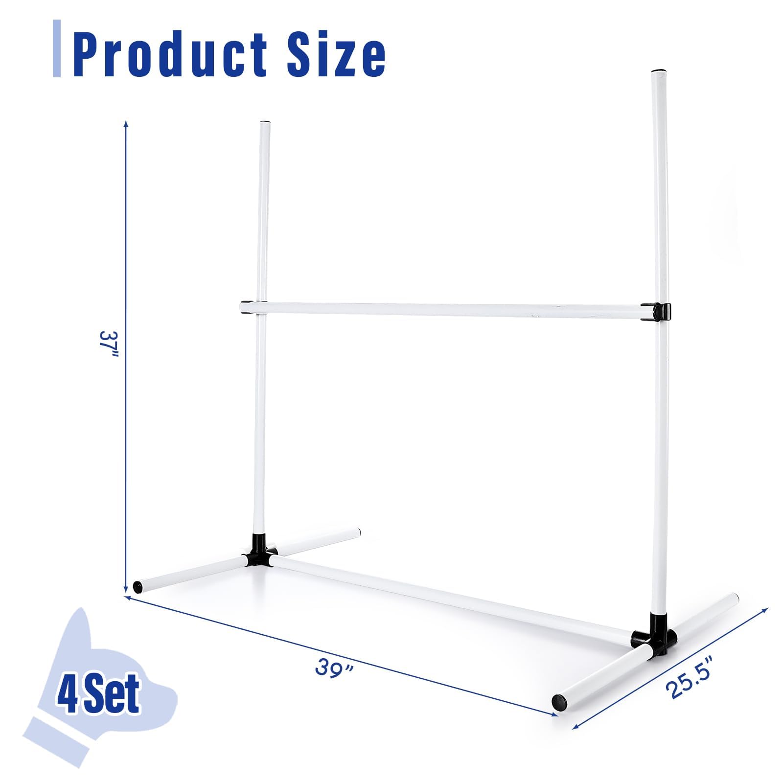 anwickjeff 4 Pack Dog Agility Jumps with Carry Bag Exercise,Dog Jumping Hurdles Adjustable Height Jump Bars,for Indoor Outdoor Dog Agility Course Game