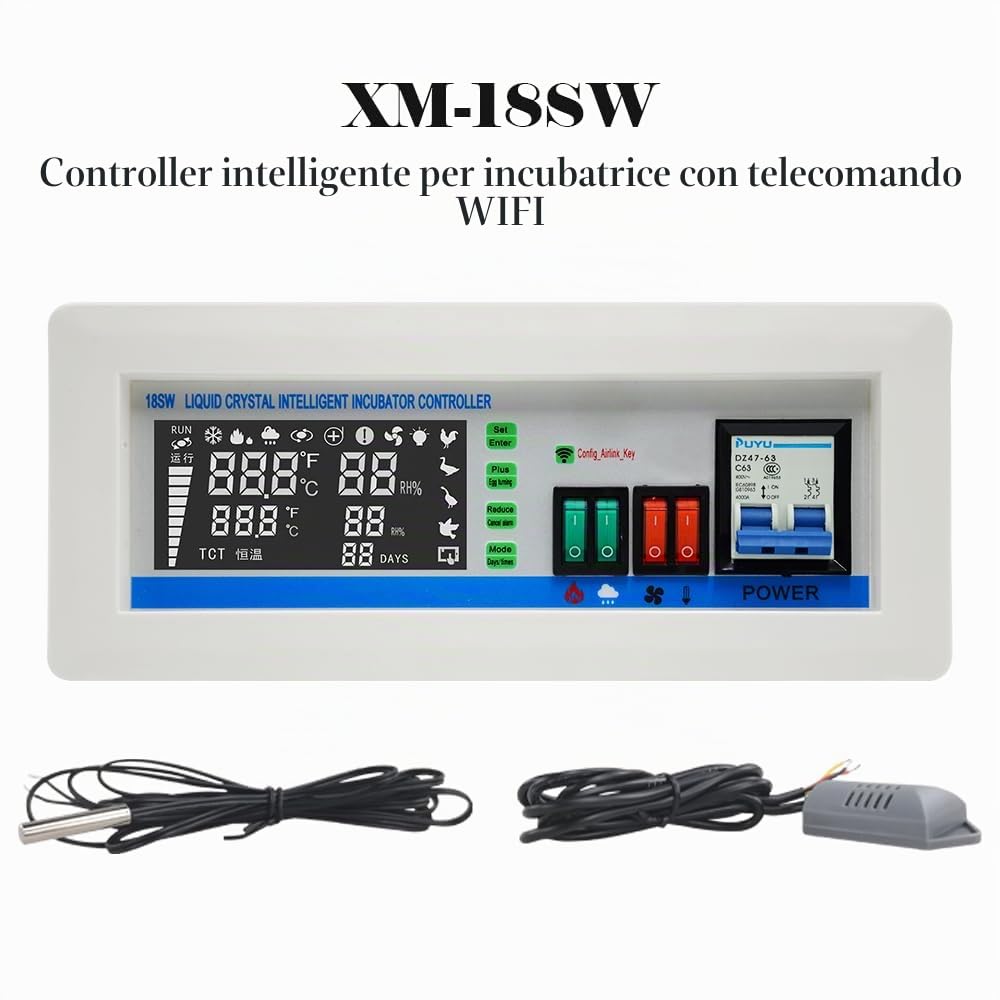 Nuovo controller XM-18sw di tipo WIFI regolatore di temperatura e umidità con controllo intelligente remoto per incubatore industriale