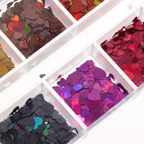 Minkissy Valentines Day Themed Heart Shaped Nail Diy Decor 2 Boxes Romantic Manicure Accessories for Home and Salon Use (Random Color) - Image 3