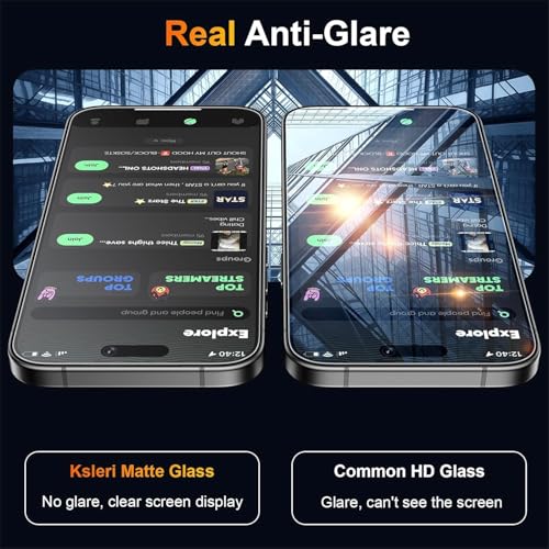 Image of DPJ Matte Anti-Glare Tempered Glass for iPhone 16 Pro Max (6.9 Inch) With Installation Kit | Military-Grade Screen Protector | Edge to Edge Coverage | Black [Matte] [Pack of 1]