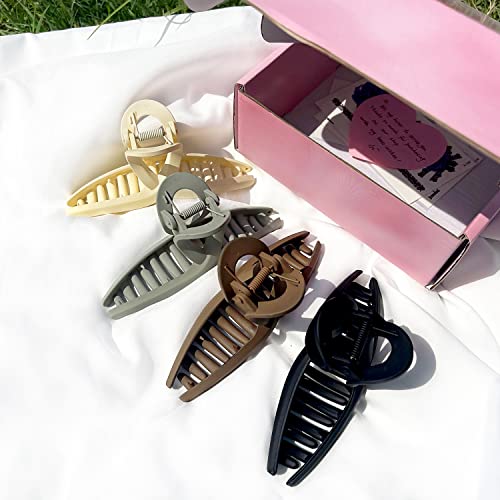 Big Hair Claw Clips Large Matte Butterfly Hair Clips 5.1" Oversize Hair Clip for Long Thick Hair Barrette Accessories for Women's and Girl's 4 PCS - Image 2