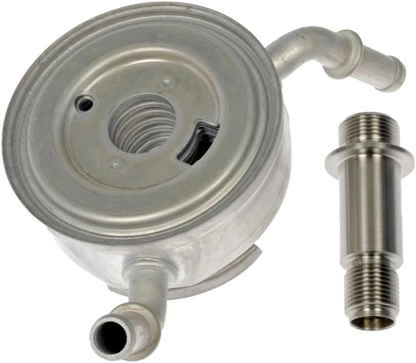 CarLights360 For Jeep Wagoneer 2022 2023 Engine Oil Heater | Aluminum Core | Natural | Metallic Gray | Standard Grade | Male Inlet/Outlet | 1.6 Inches Base Height | Replacement For 68271639AD