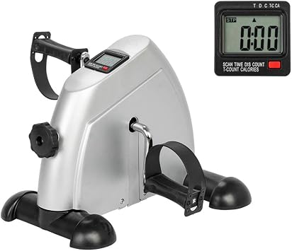 Physical Therapy Leg Exercisers Exercise Bike Under Desk Pedal Exerciser Stationary Mini Exercise Bike Silver