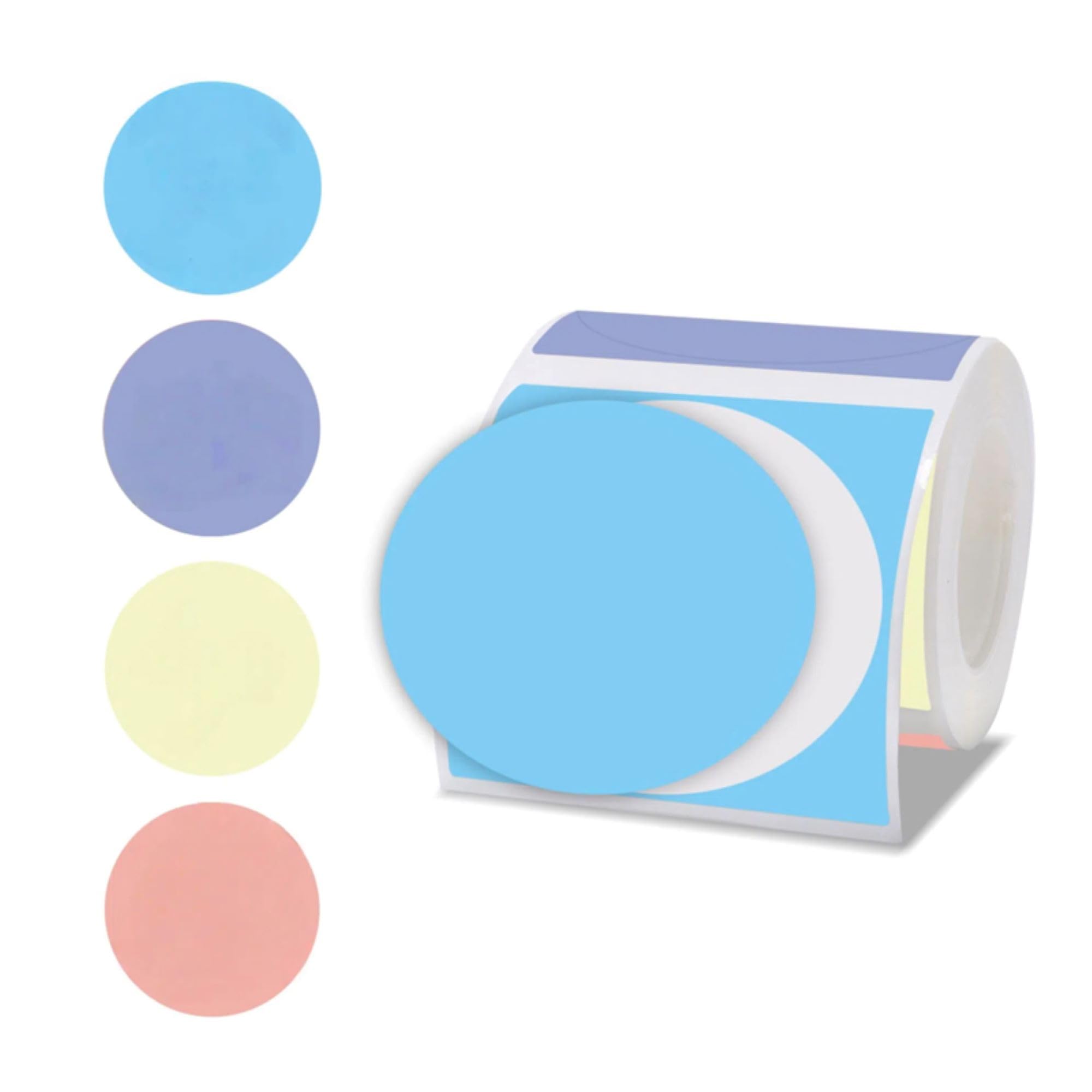 Papier do drukarki etykiet P50, bezpośrednie etykiety termiczne, samoprzylepne, wkłady do drukarki etykiet P50, wkłady do etykiet P50 do drukarki etykiet P50 (kolorowy, 1 rolka koła 50 x 50 mm, 4