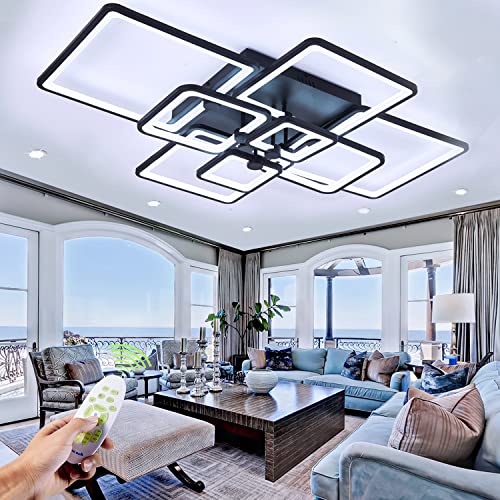 Lamparas De Techo Salon Lamparas de Techo Salon,Lampara LED Techo Modernas,Regulable 120W 8 Rectangular Lamparas Techo Salon con Control Remote 220V...